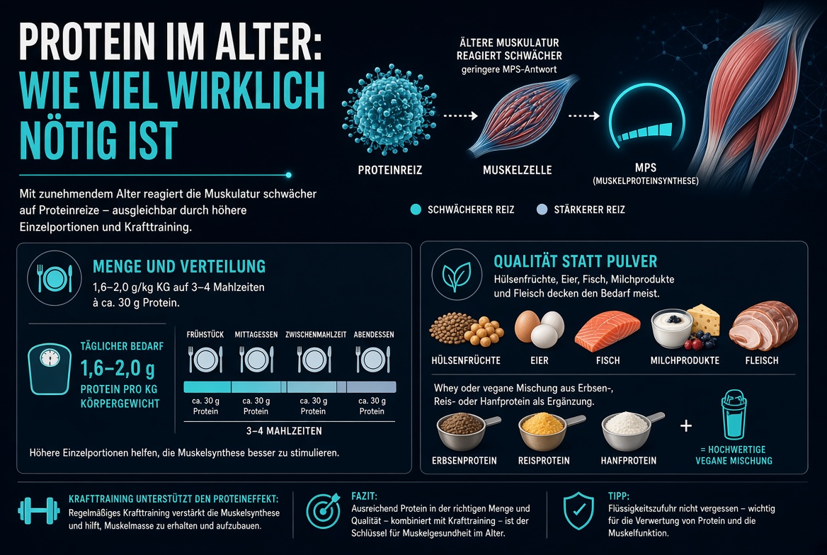 Protein im Alter: Wie viel wirklich nötig ist