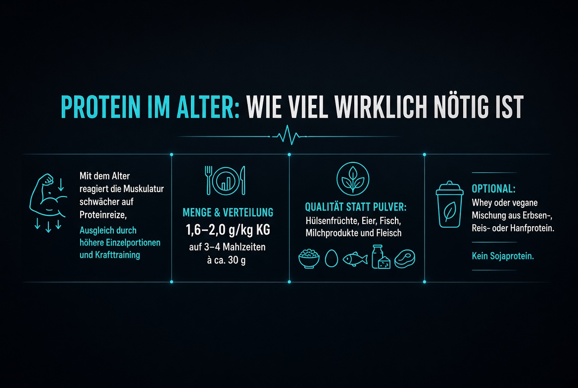 Protein im Alter: Wie viel wirklich nötig ist